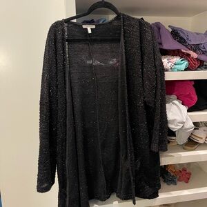 Maurices Black Cardigan Sweater Long-Sleeved Knit